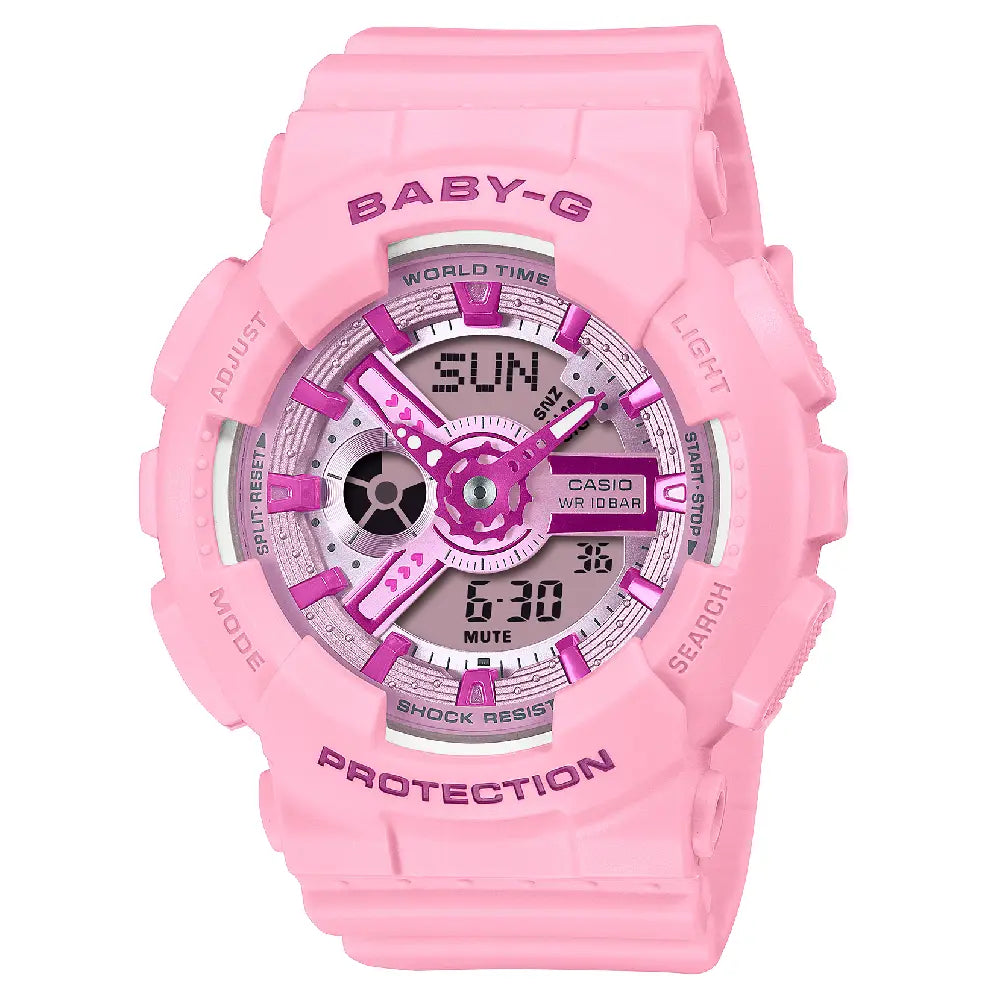 Casio Baby-G BA-110YK-4A Analog-Digital Y2K fashion Pink Dial Resin Strap Women's Watch