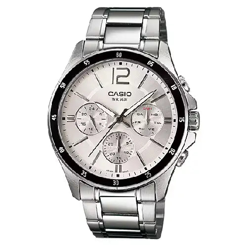 Casio Collection Analog MTP-1374D-7AVDF Silver Dial Stainless Steel Men's Watch