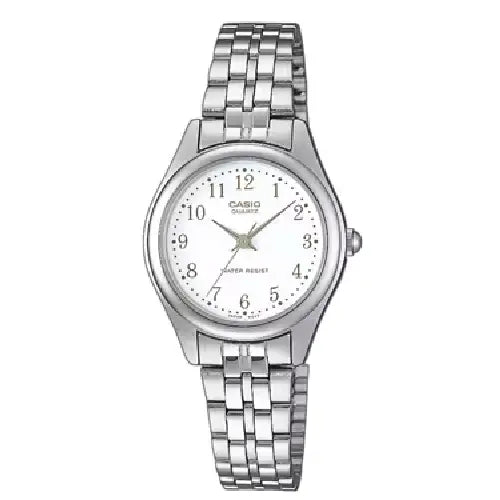 Casio Enticer Ladies Analog LTP-1129A-7B White Dial Stainless Steel Women's Watch
