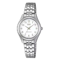 Casio Enticer Ladies Analog LTP-1129A-7B White Dial Stainless Steel Women's Watch