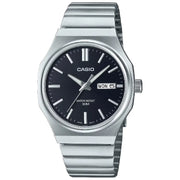 Casio Enticer Quartz Octagon "Casiocto" 37.5mm MTP-E735D-1AVDF Black Dial Stainless Steel Men's Watch