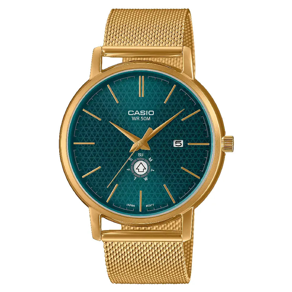 Casio Collection Analog MTP-B125MG-3AVDF Green Dial Stainless Steel Men's Watch