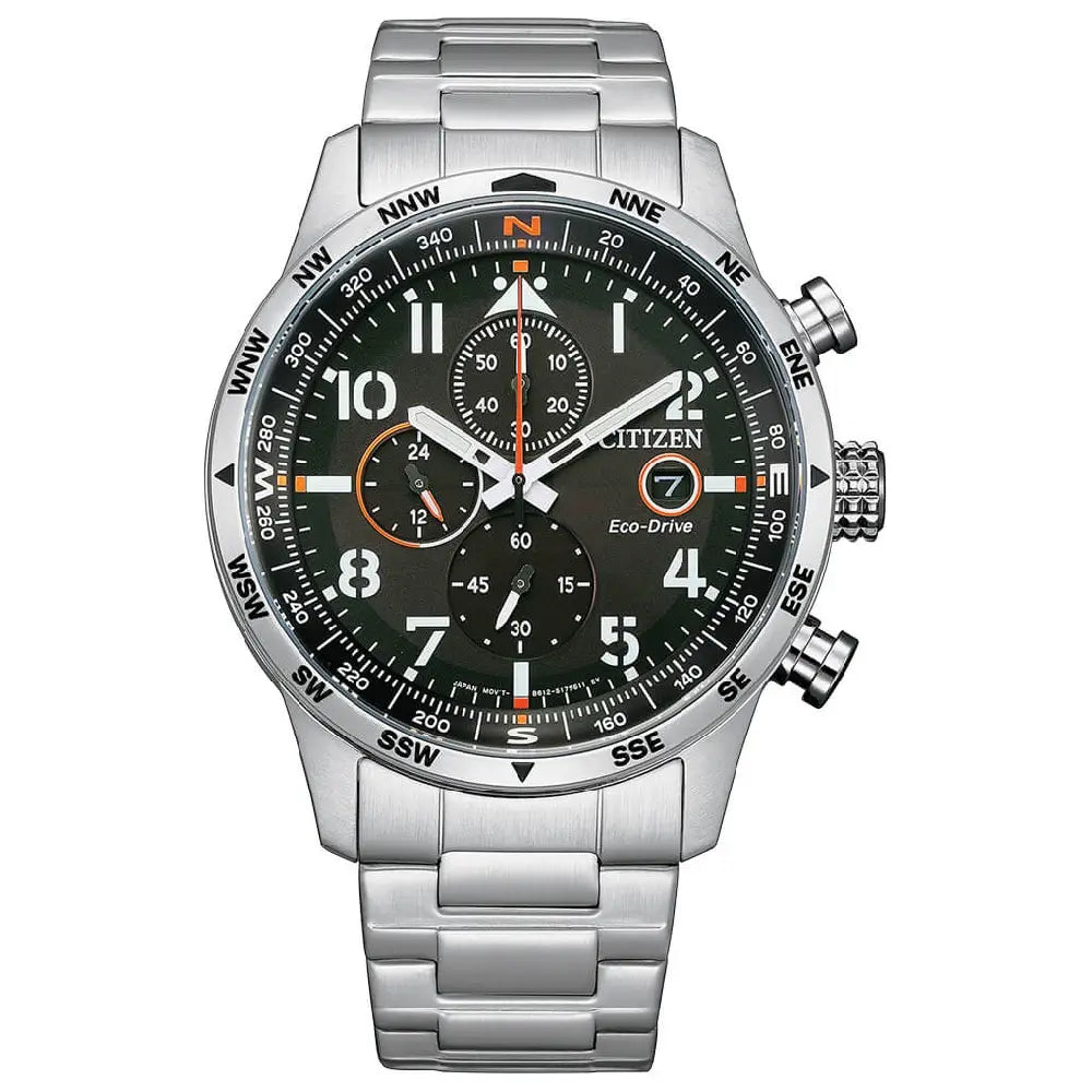 Citizen Eco-Drive Chronograph CA0790-83E men's watch black dial stainless steel bracelet