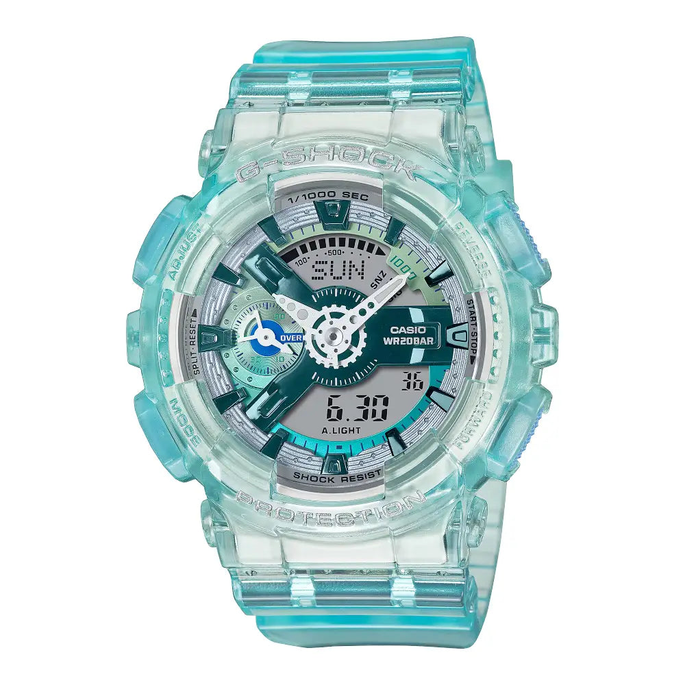 Casio G-Shock GMA-S110VW-2A Cyber Cyan women’s watch front view