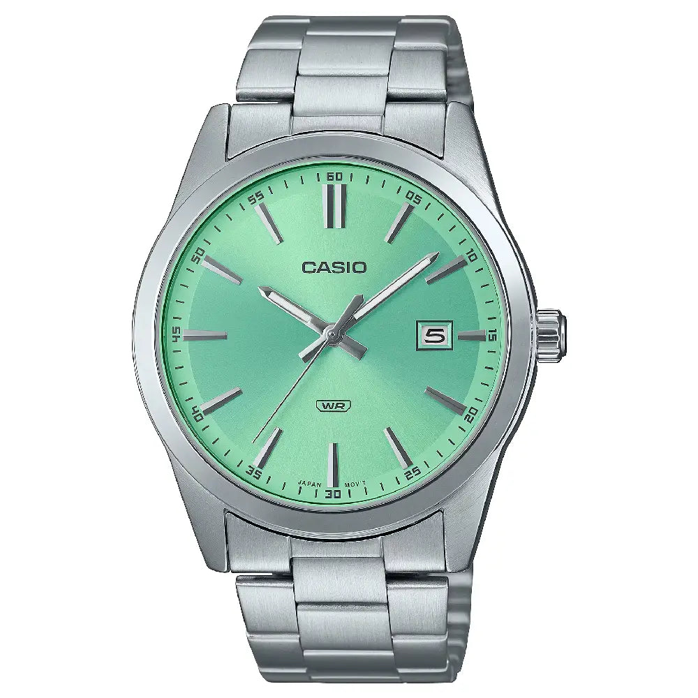 Casio Enticer Classic MTP-VD03D-3A2 Analog Mint Green Dial Stainless Steel Men's Watch