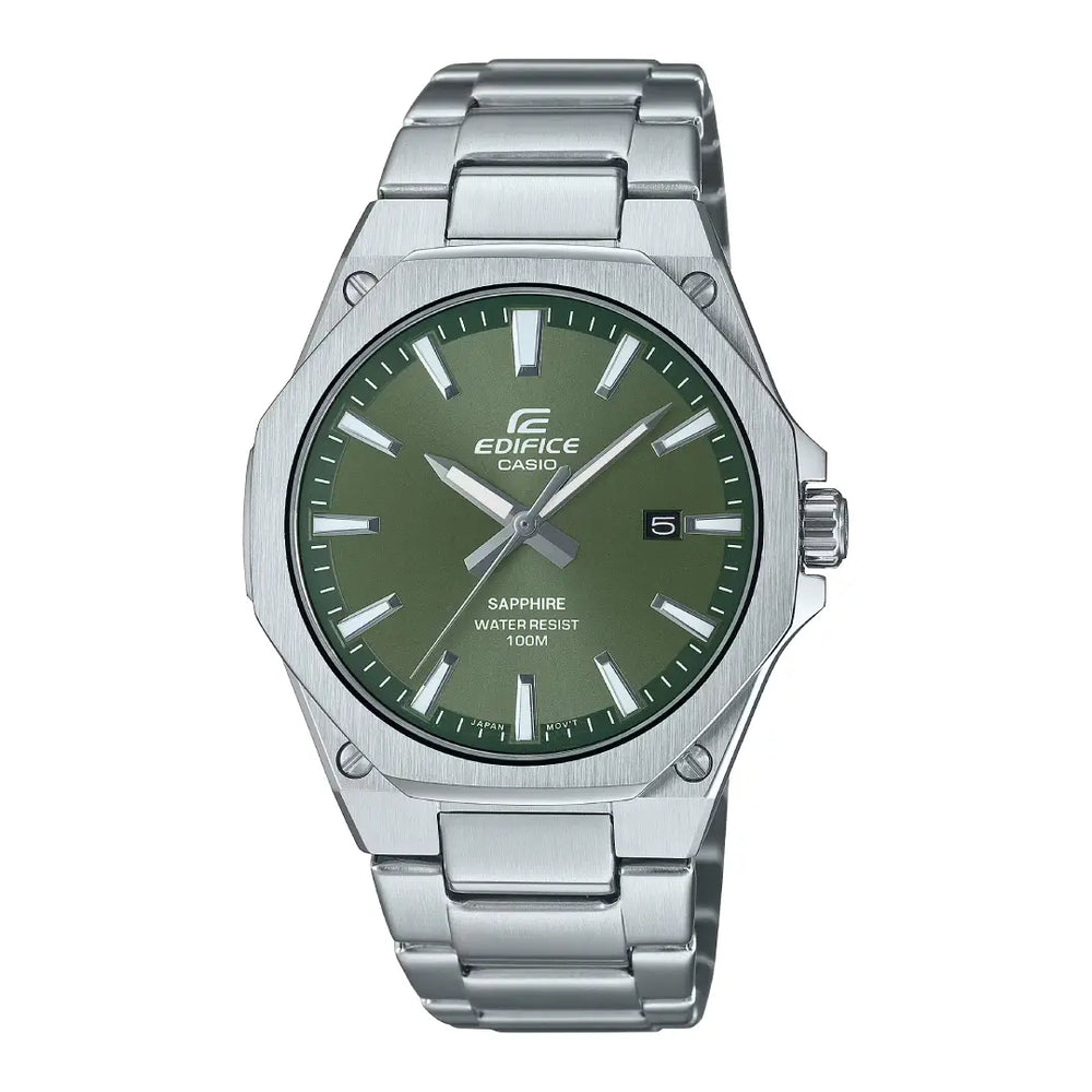 Casio Edifice Slim Series EFR-S108D-3AVUDF Green Dial 39.9mm Stainless Steel Men's Watch