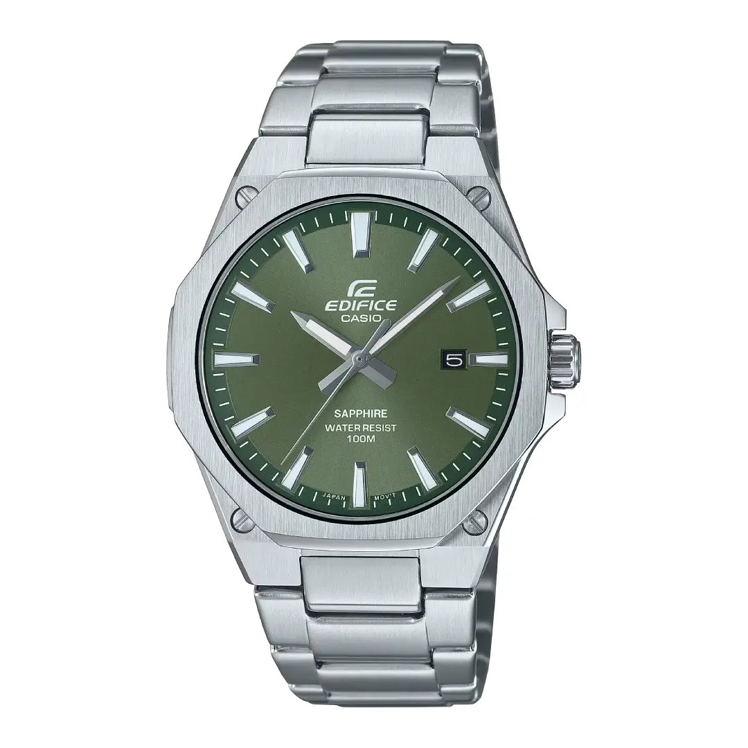 Casio Edifice Slim Series EFR-S108D-3AVUDF Green Dial  Stainless Steel Men's Watch