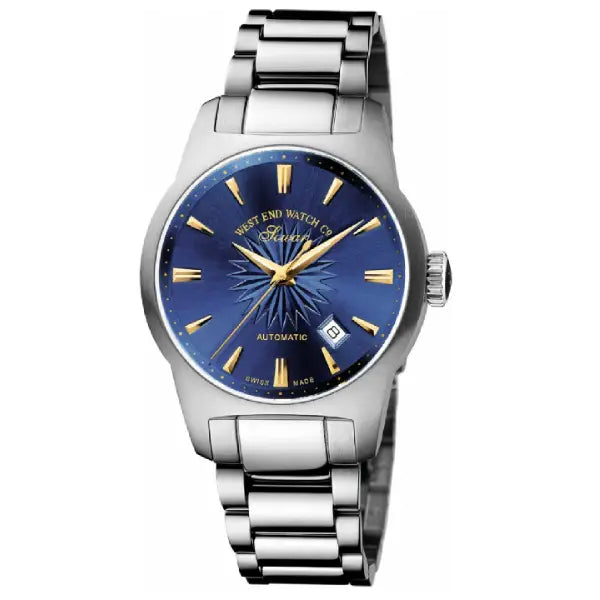 West End Silk Road III Automatic 8050.10.3277 Metallic Blue Dial Stainless Steel Men's Watch