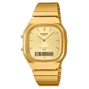 Casio Analog-Digital Vintage AQ-240EG-9ADF Gold Dial Gold Stainless Steel Men's Watch