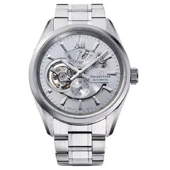 Orient Star RE-AV0125S00B Contemporary Automatic Open Heart Power Reserve Silver Dial Stainless Steel Men's Watch