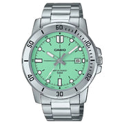 Casio Enticer MTP-VD01D-3E1VUDF Date Analog Green Dial Stainless Steel Men's Watch