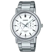 Casio MTP-E335D-7E multi-dial analog men’s watch white dial 41mm stainless steel