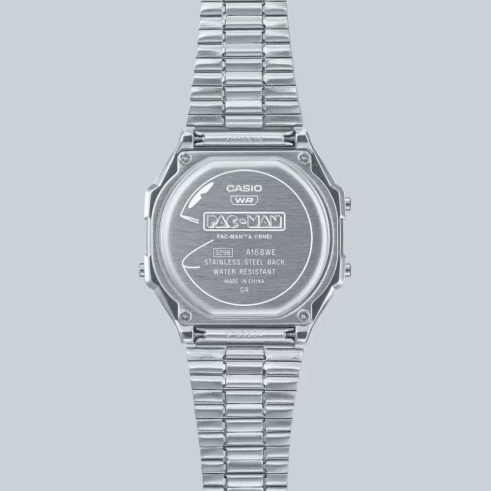 Casio Vintage Digital A168WEPC-7ADR PAC-MAN Graphics Dial Stainless Steel Unisex Watch