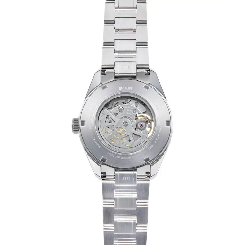 Orient Star RE-AV0125S00B Contemporary Automatic Open Heart Power Reserve Silver Dial Stainless Steel Men's Watch