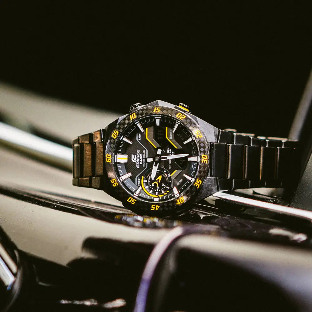 Casio ECB-2200RC-1A9 Edifice Windflow men's watch black dial premium design
