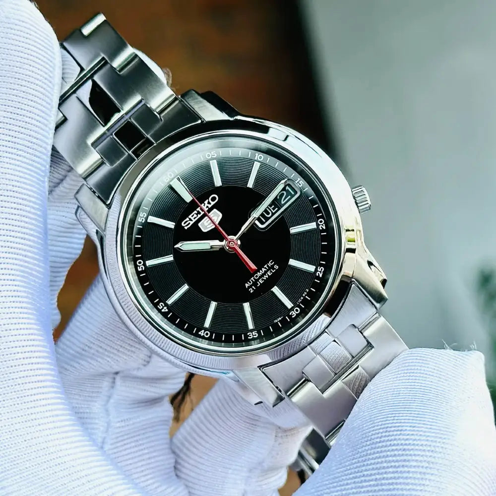 Seiko SNKL83K1 automatic black dial stainless steel men's watch