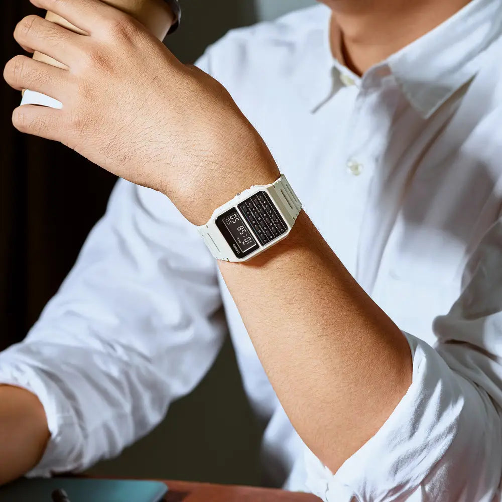 Casio Vintage Calculator Digital CA-53WF-8B Ivory Digital Dial Resin Strap Unisex Watch