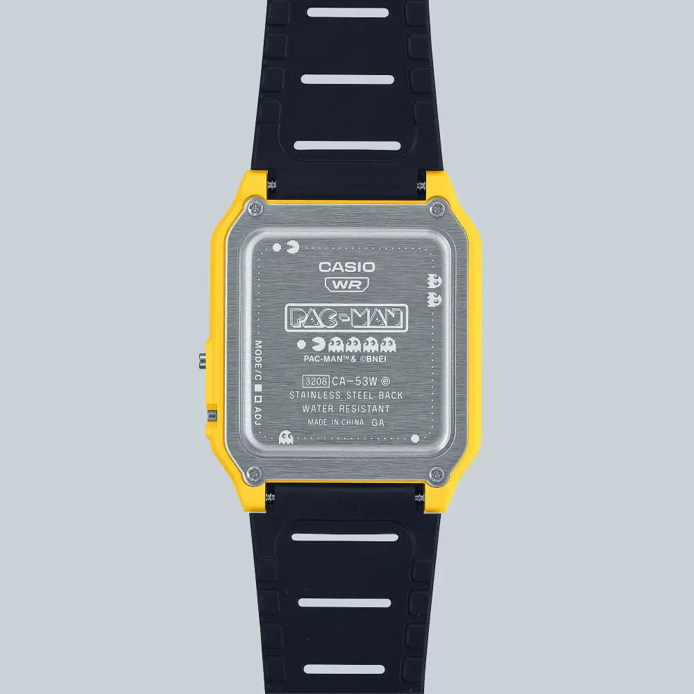 Casio Calculator CA-53WPC-1BDR Pac-Man Digital Black Dial Resin Strap Unisex Watch