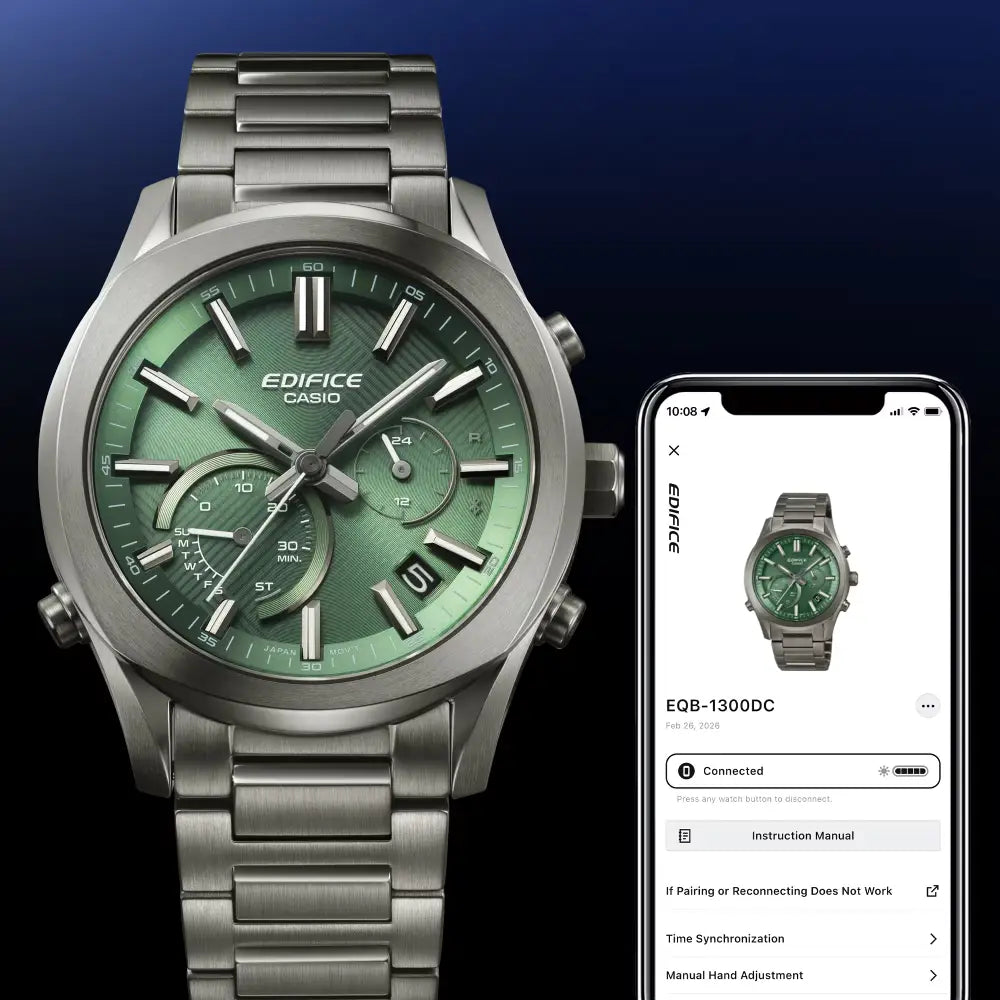 Casio EQB-1300DC-3A premium emerald dial men's wristwatch
