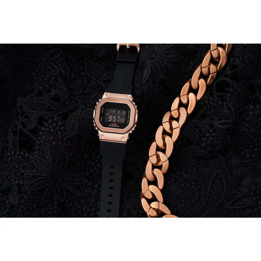 Casio G Shock GM-S5600PG-1D S-Series Metal-Covered Digital Black Dial Resin Strap Women's Watch