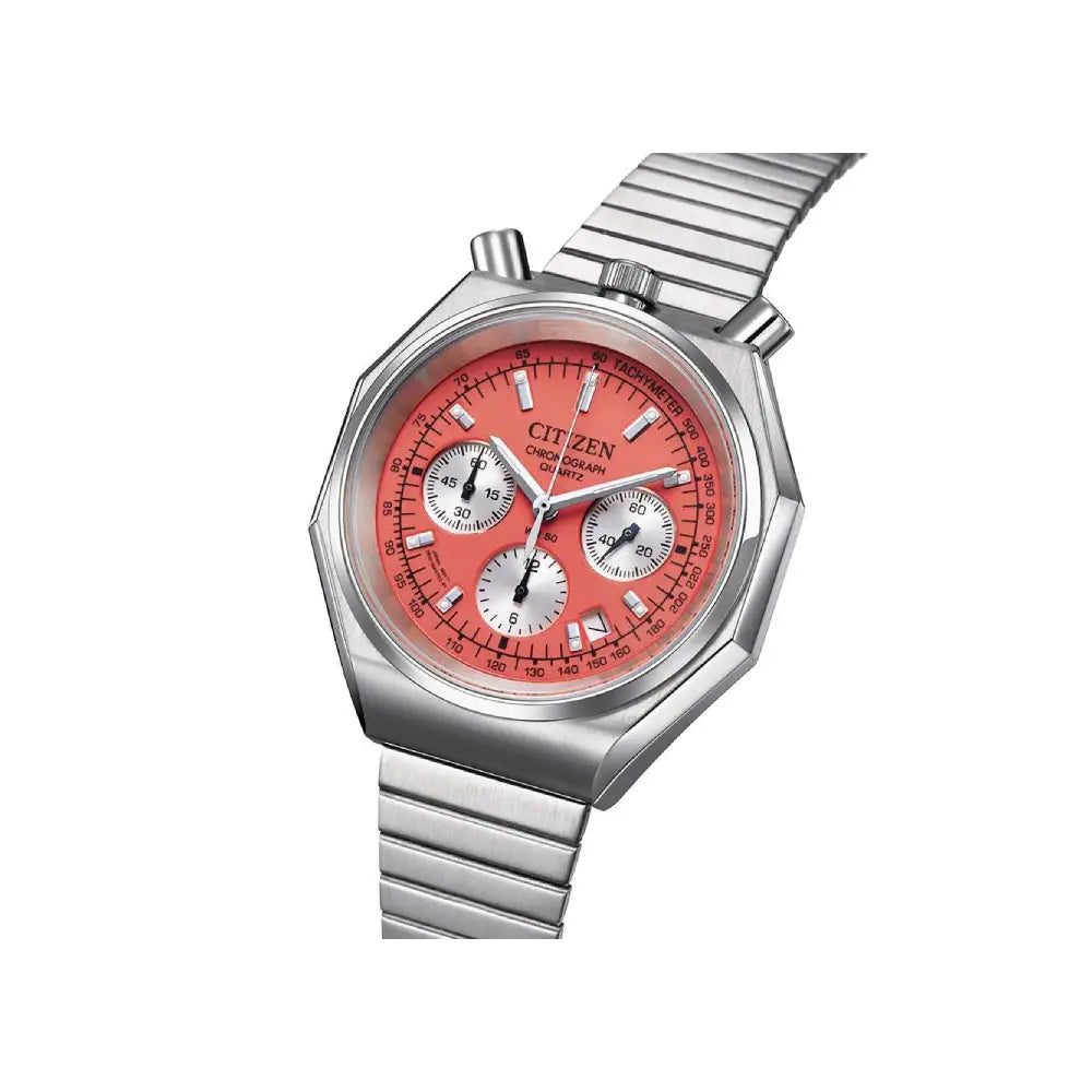 Citizen AN3700-89Z red dial men's watch stainless steel