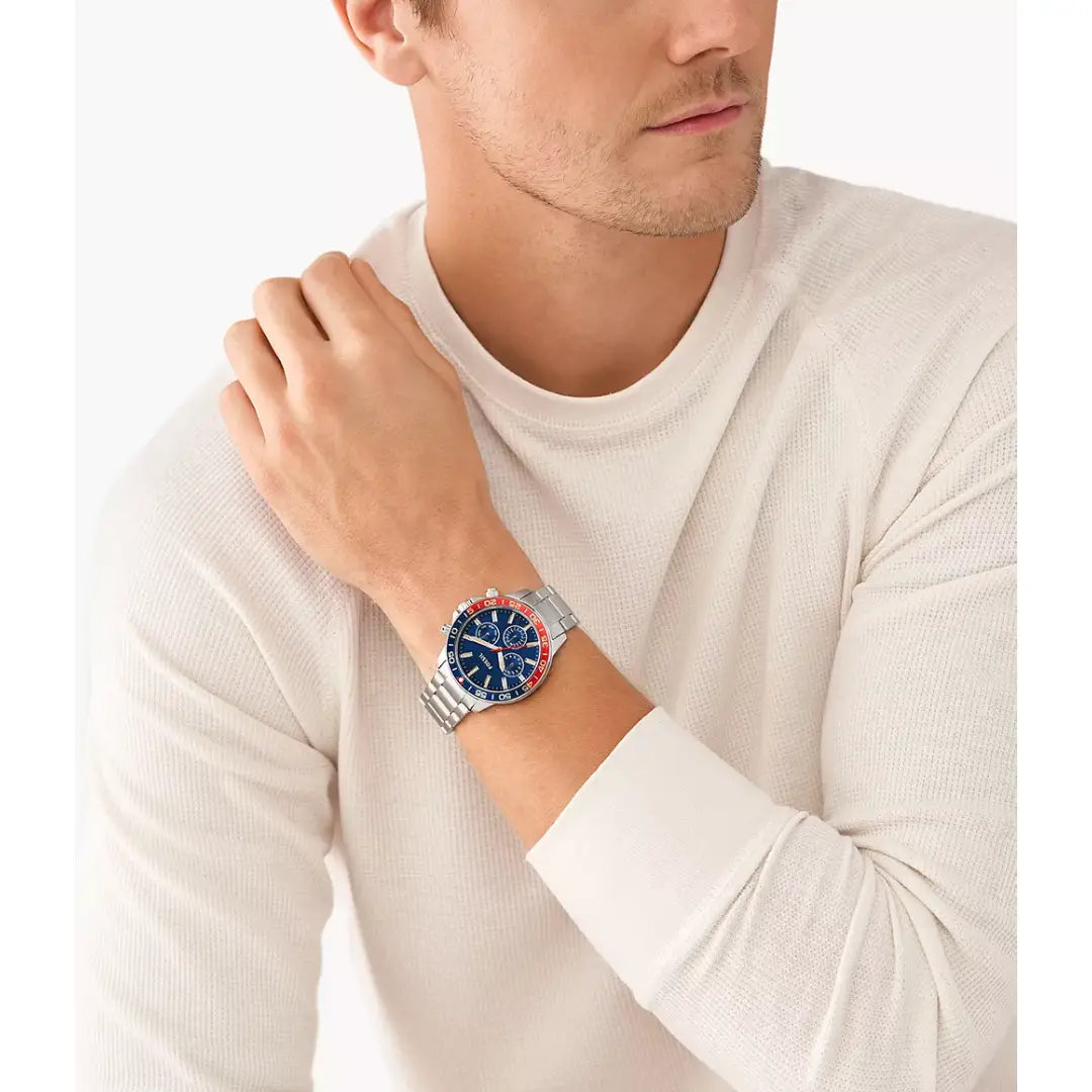 Fossil Bannon BQ2771  Multifunction Blue Dial & Stainless Steel Men's Watch