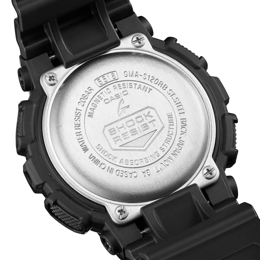 Casio GMA-S120RB-1A Red Berry womens watch back case view