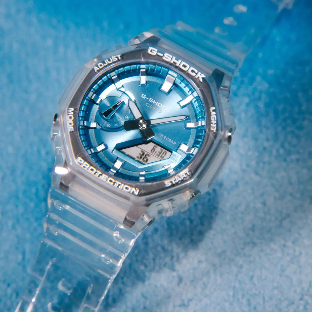 Casio G-Shock  GA-2100BM-7A2DR Analog-Digital Blue Dial resin strap Men's Watch
