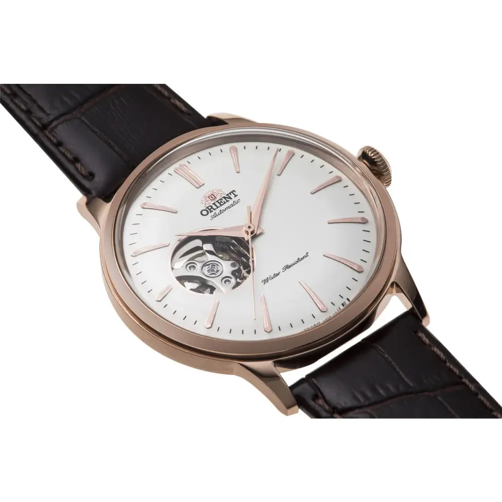 Orient Bambino Open Heart RA-AG0001S White Dial 40.5mm Leather Strap Men's Watch