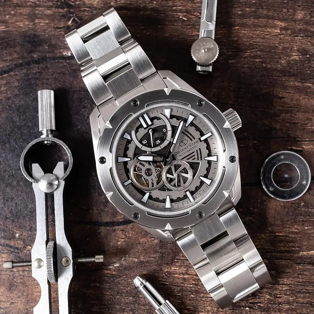 Orient Star RE-AV0A02S Sports Avant-Garde Skeleton Automatic Silver Dial 42.6mm Stainless Steel Men's Watch