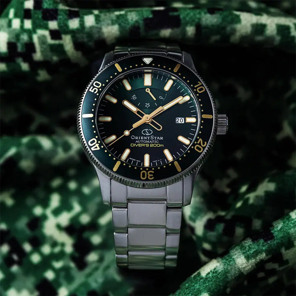 Orient Star Automatic Diver RE-AU0307E Green Dial 43.6mm Stainless Steel Men's Watch