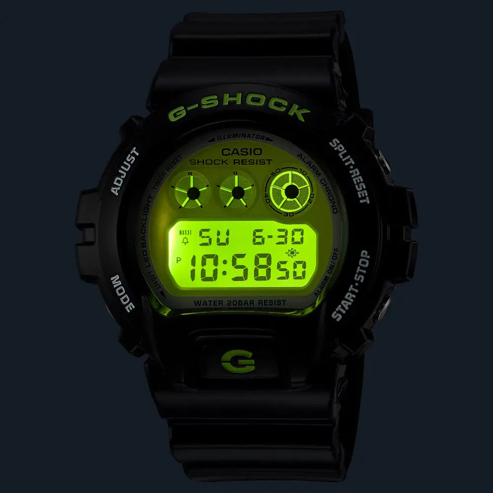 Casio G Shock DW-6900RCS-1D Digital Bright Green Dial Resin Strap Men's Watch