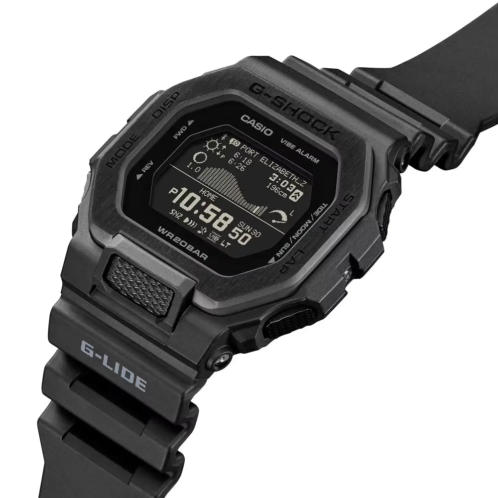 Casio G Shock G-LIDE GBX-100NS-1DR Digital Bluetooth "Night Surfing" Black Digital Dial 46mm Resin Strap Men's Watch