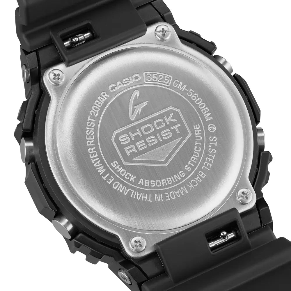 Casio G-Shock "Modern Industrial" Metal Covered GM-5600BM-1PR Black Dial 43.2mm Resin Strap Unisex Watch