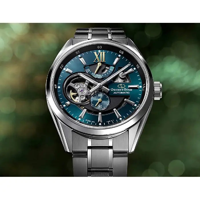 Orient Star RE AV0114E00B green dial 41mm automatic mens skeleton watch
