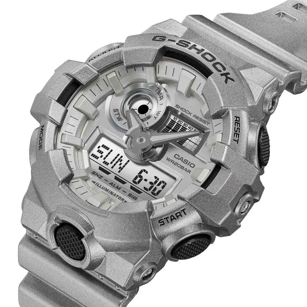 Casio G Shock GA-700FF-8A Analog-Digital Silver Dial Resin Strap Men's Watch
