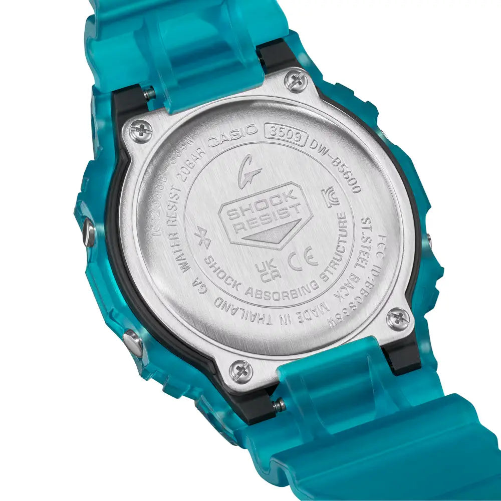 Casio G-Shock DW-B5600G-2DR stainless steel case back view