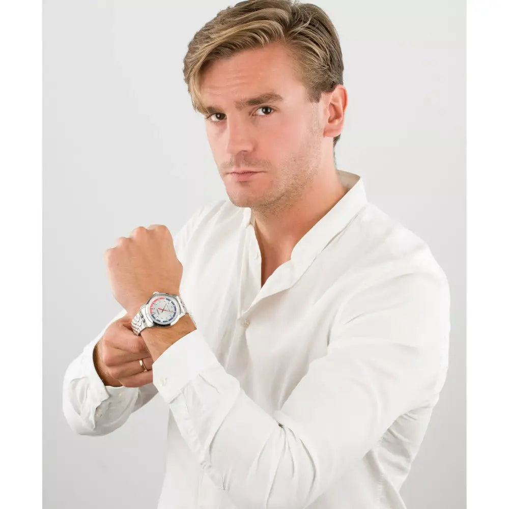 Orient Contemporary Quartz SQC0U004W0 White Dial 43mm Stainless Steel Men's Watch