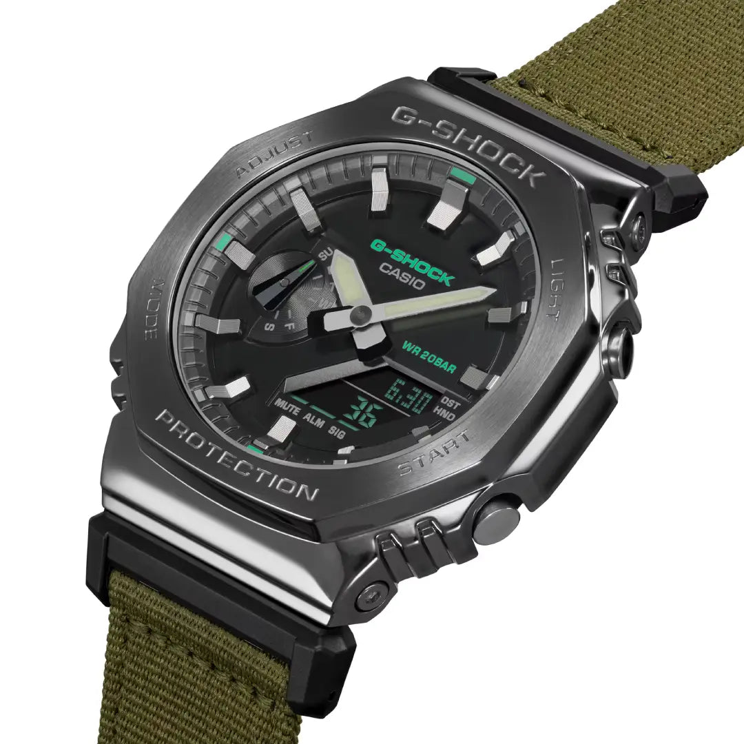 G-Shock Metal Covered GM-2100CB-3ADR Black Dial Stainless Steel Men's Watch