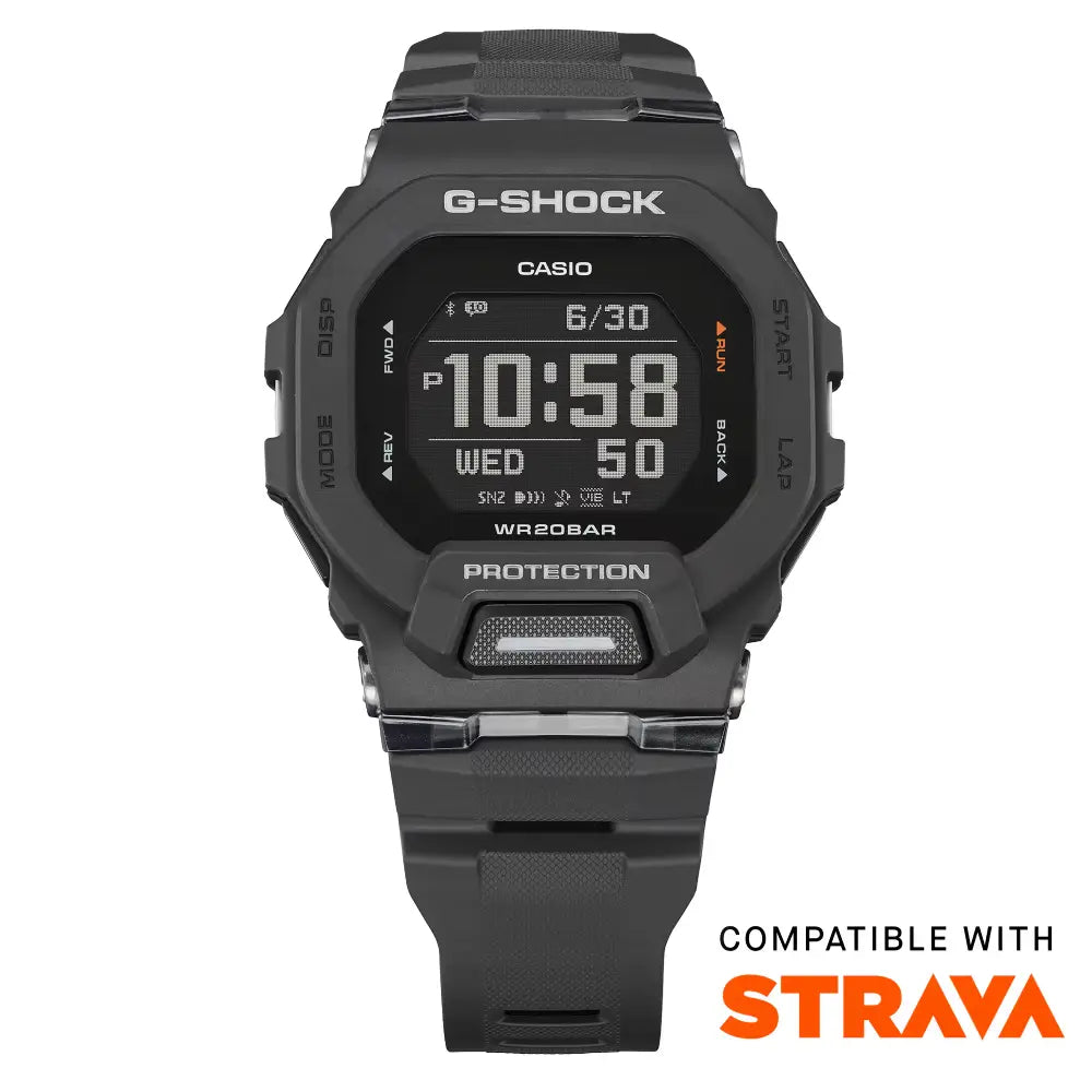 Casio G Shock G-SQUAD GBD-200-1E Digital Smartwatch Black Dial Resin Strap Men's Watch