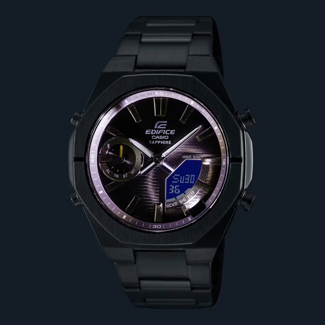 Casio Edifice Analog-Digital  ECB-S10D-8ADF Bluetooth Grey Dial Stainless Steel Men's Watch