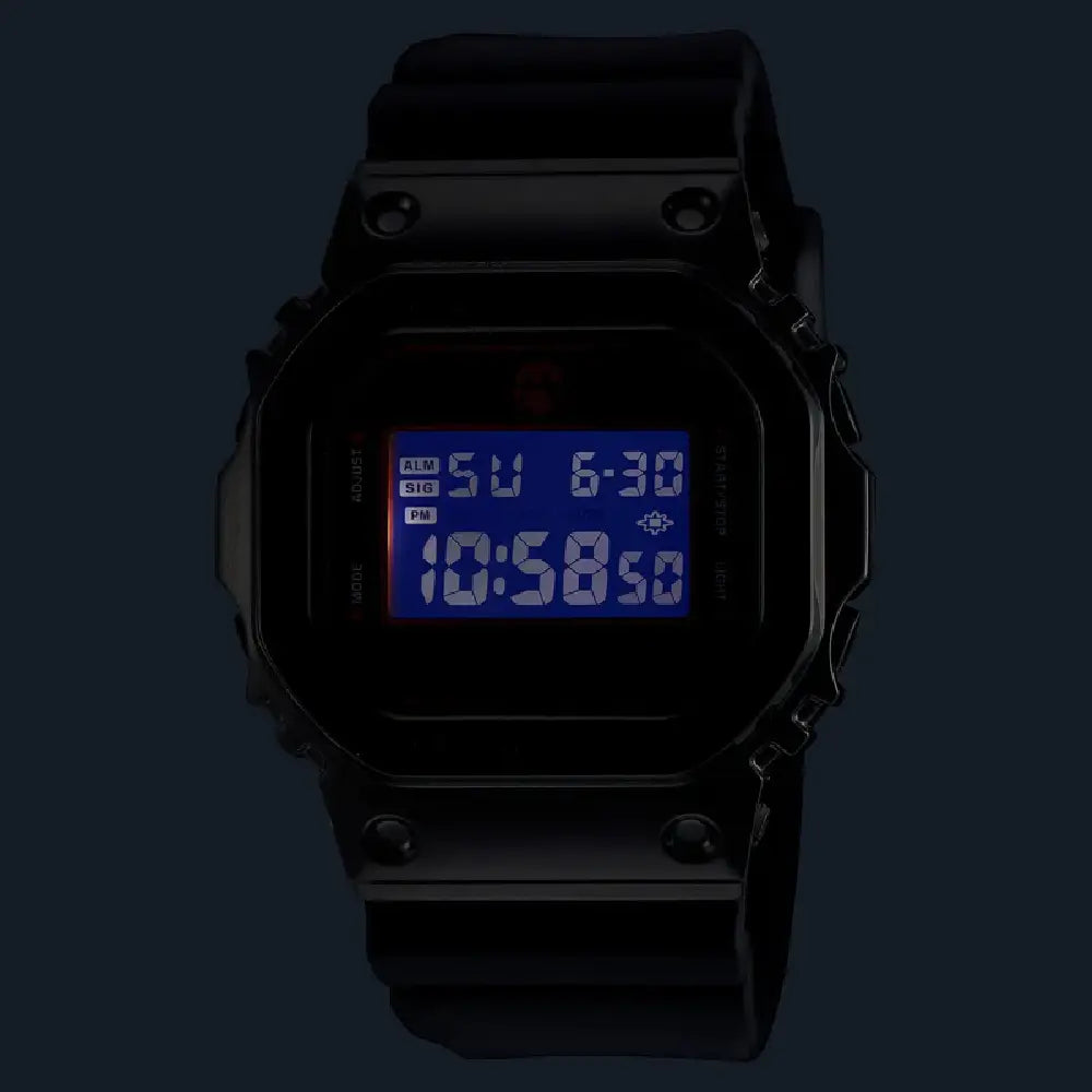 Casio GM-5600RH-1D Black Samurai men’s digital watch close-up