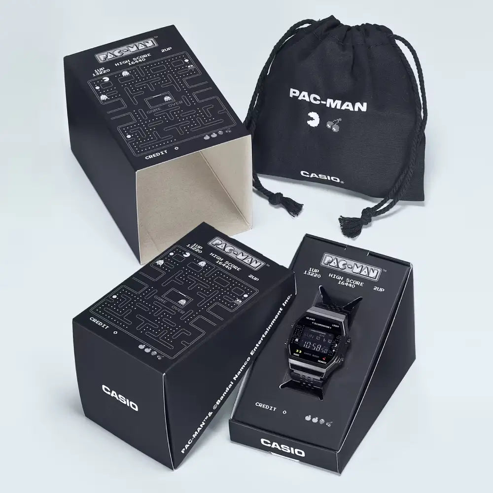 Casio Vintage Digital ABL-100WEPC-1BDR Bluetooth PAC-MAN Collaboration Black Dial Stainless Steel Unisex Watch