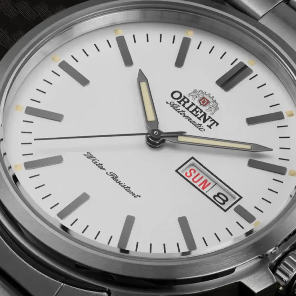 Orient RA-AA0C03S39B men's watch white dial day date stainless steel
