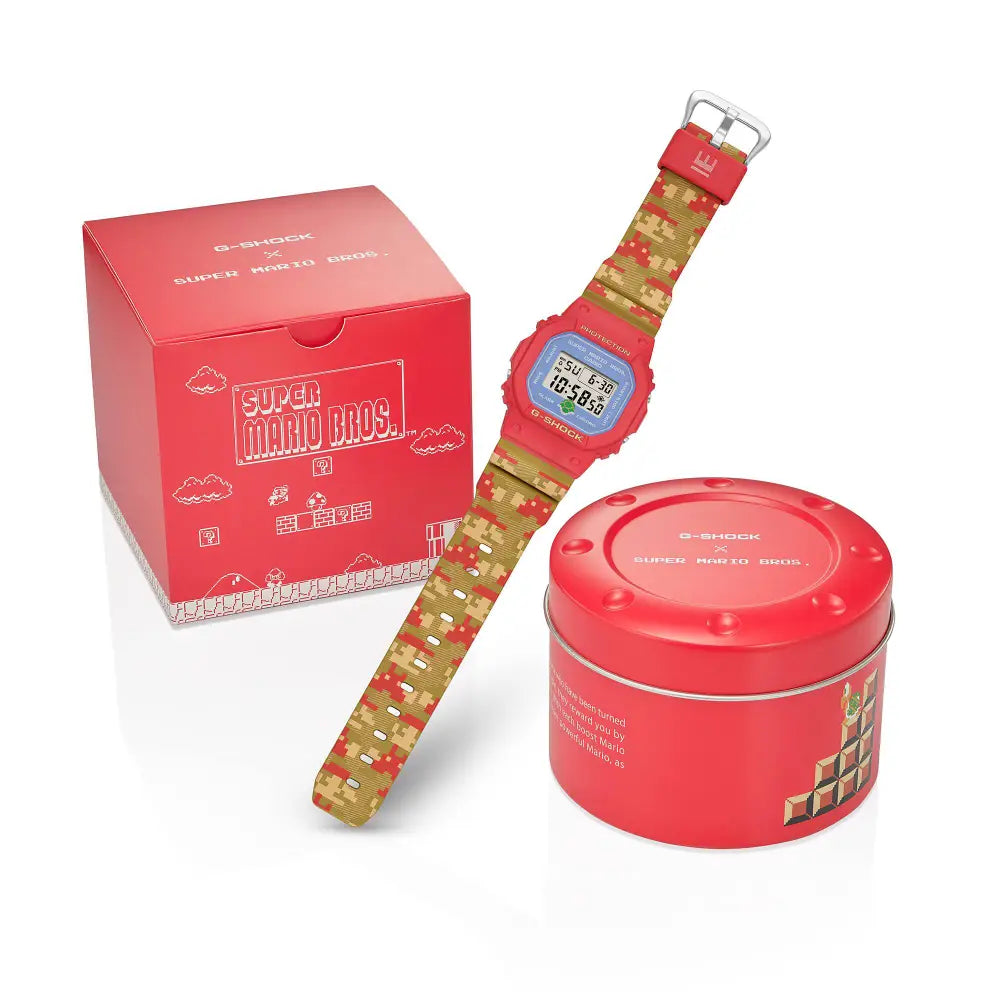 Casio G Shock DW-5600SMB-4 Limited Edition  "Super Mario Bros."  Digital Red Dial Resin Strap Men's Watch
