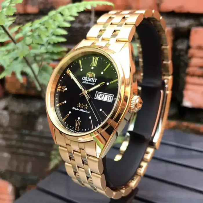 Orient RA-AB0E11B gold-tone automatic watch for men with black dial