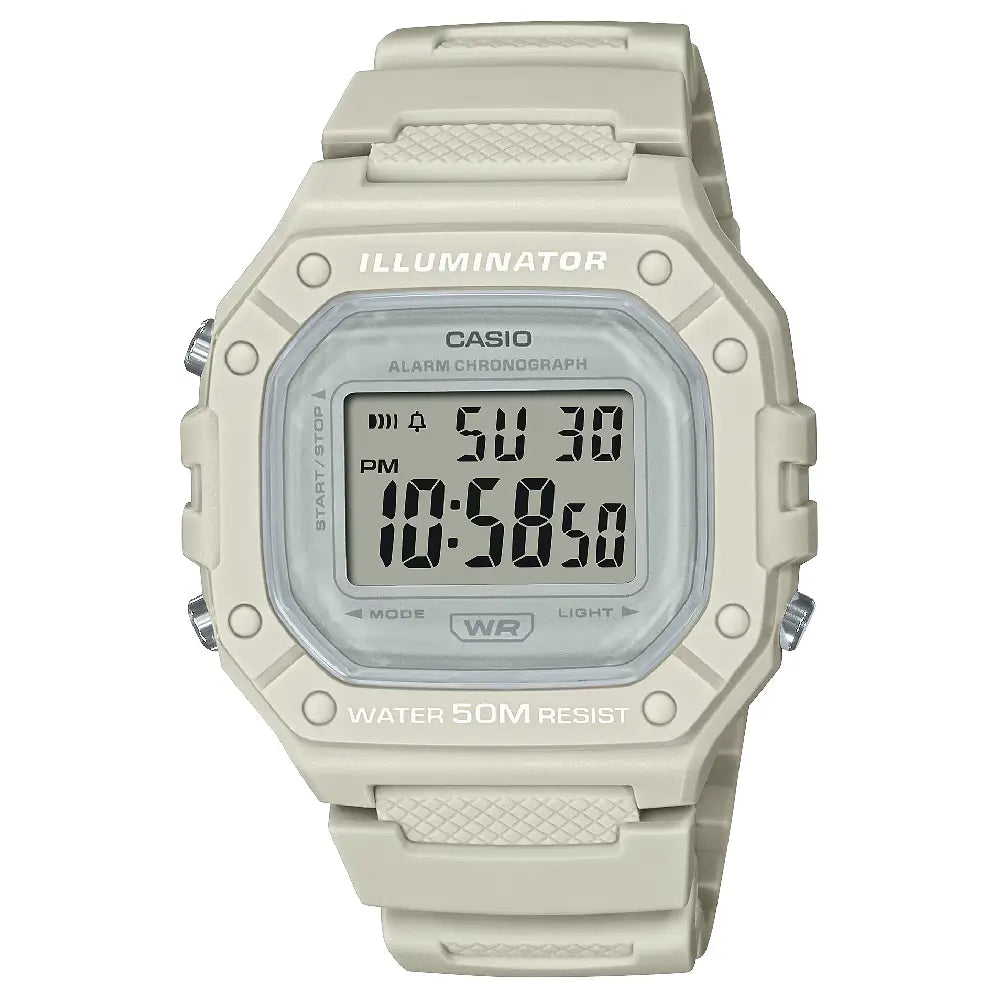 Casio Youth Digital W-218HC-8AVDF Silver Display Dial Resin Strap Unisex Watch