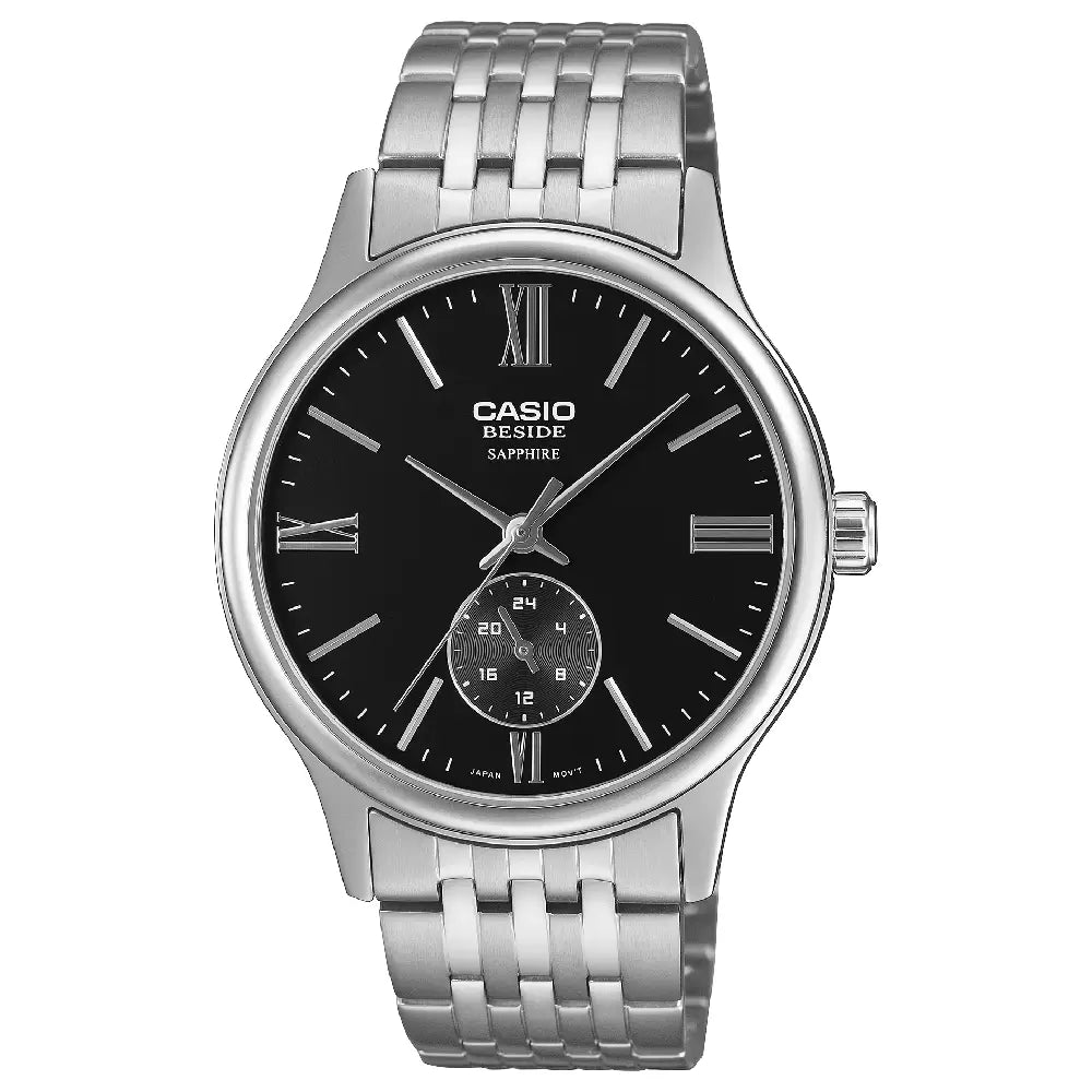 Casio Beside Sapphire BMS-100D-1A Black Dial 40.5mm Stainless Steel Men's Watch