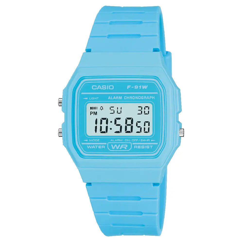 Casio Vintage Digital F-91WC-2ADF Blue Dial Resin Strap Unisex Watch
