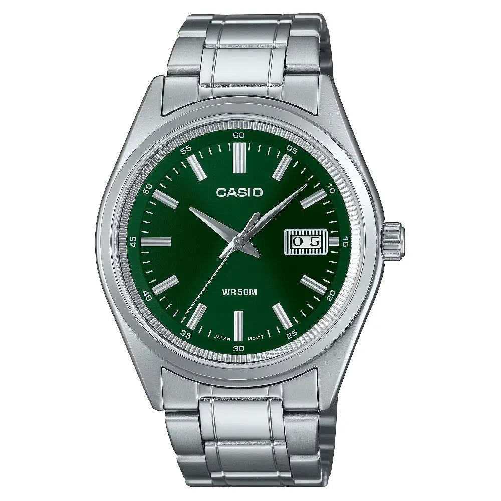 Casio Collection Analog MTP-B180D-3AVDF Green Dial Stainless Steel Men's Watch